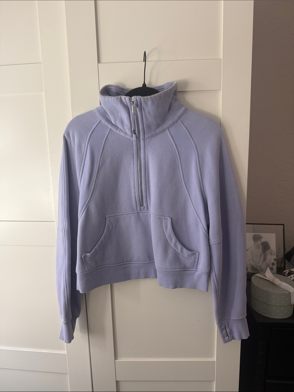 Lululemon Scuba Funnel Neck Half Zip Lilac Smoke